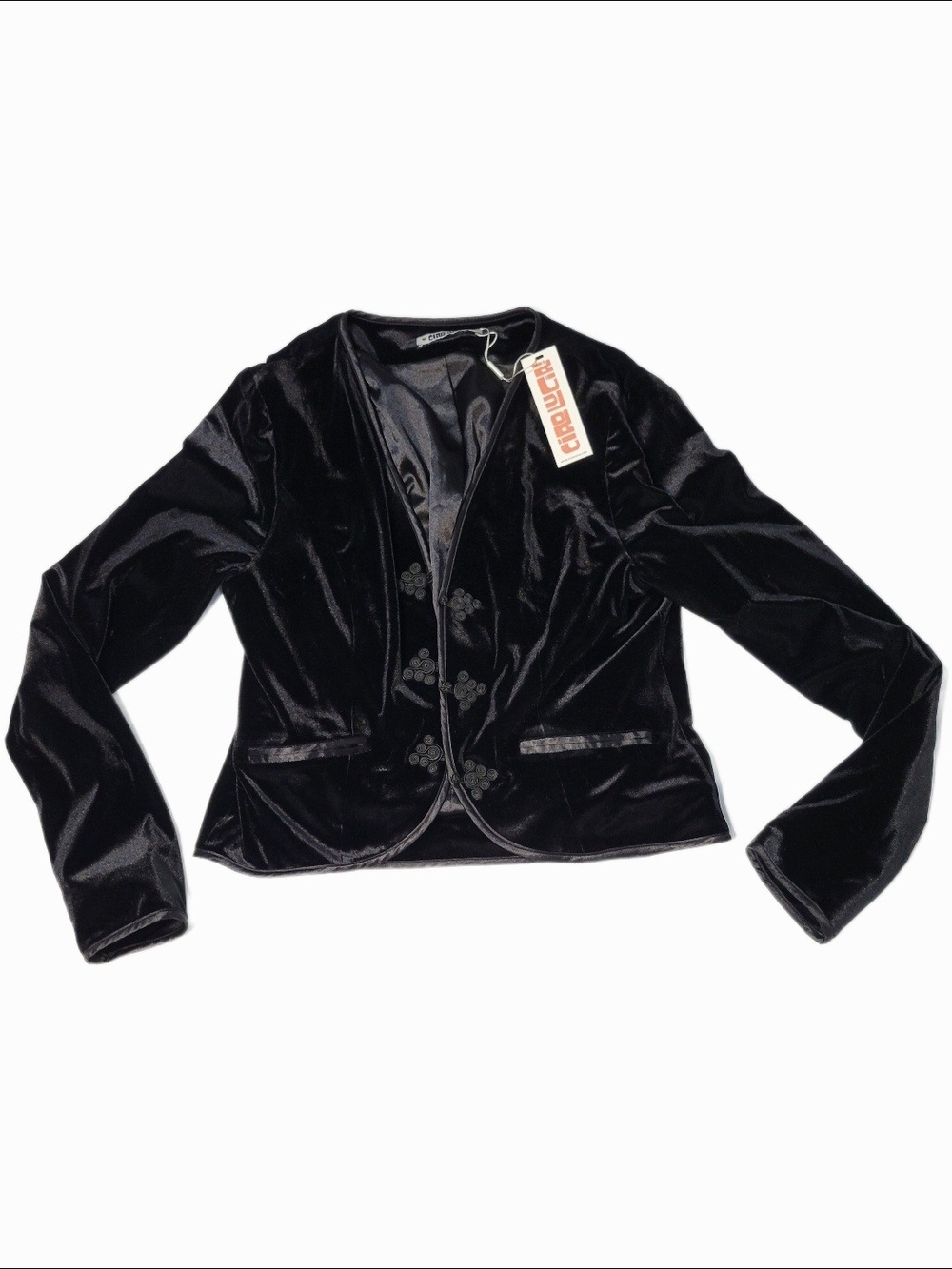 New Ciao Lucia Black Velvet Benny Jacket Blazer Size Medium